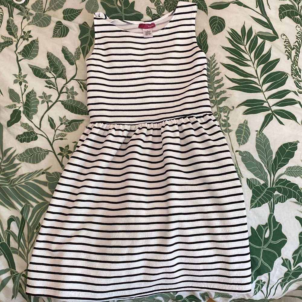 Darling black and white striped girls dress.